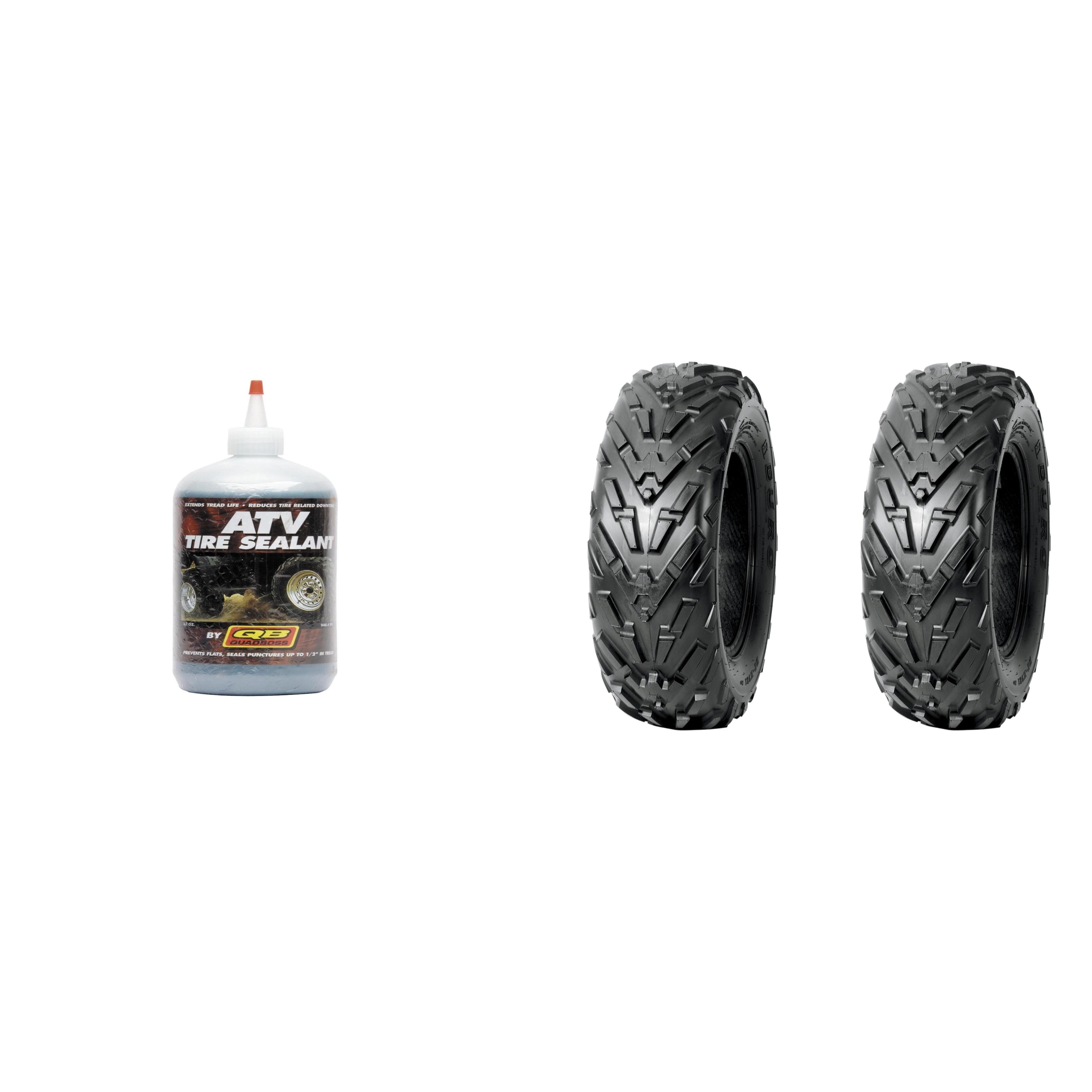 Set of 2 DURO DI-K721A Rear Tires 25x10-12 4-ply with QUADBOSS Sealant