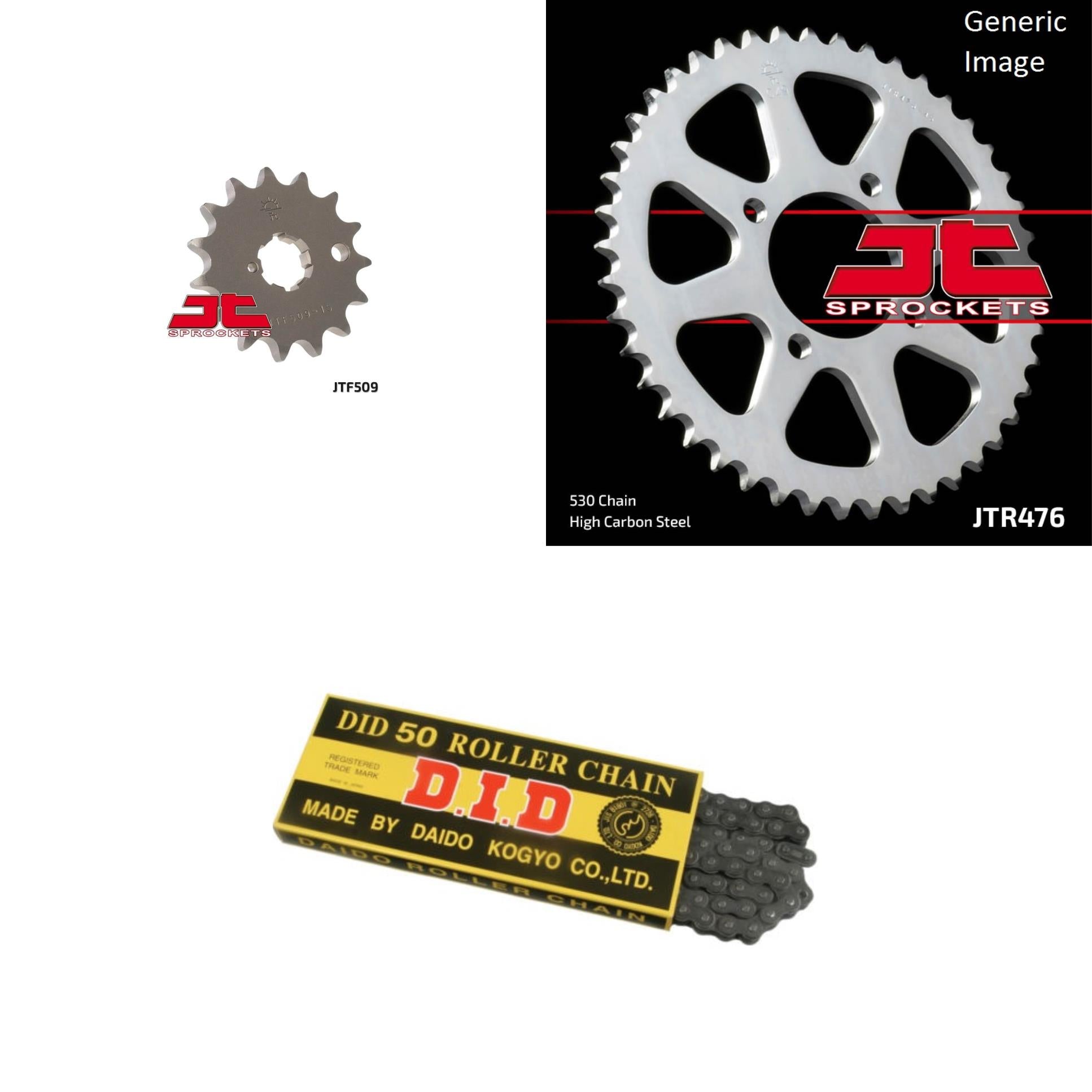 530 Chain Natural, Front & Rear Sprocket Kit for KAWASAKI KZ400D 1975-1977