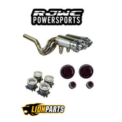 RJWC Mud Edition Dual Slip On Exhaust With Front/Rear Lights For Can Am Renegade XMR