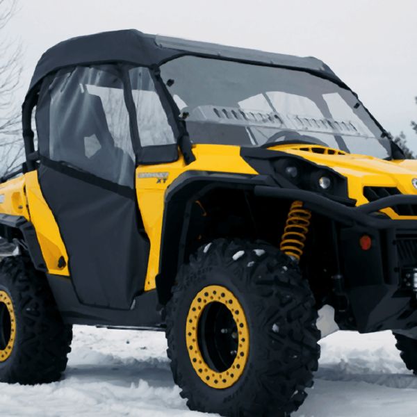 Falcon Ridge Black Canvas Doors, Rear Window and Top With Zipper For Can-Am Commander 2011-2020
