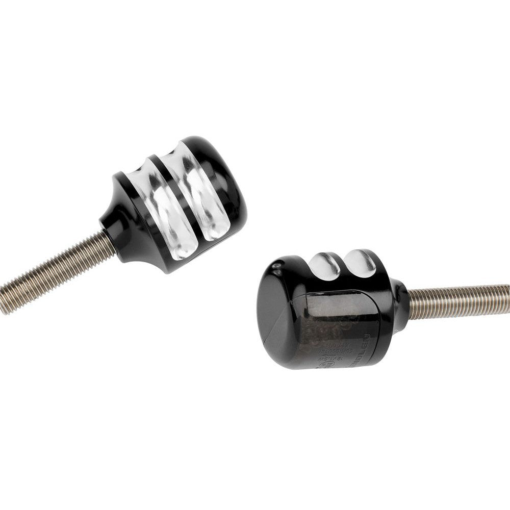 Arlen Ness 1" Fluted Black/Red LED Indicators 12-729