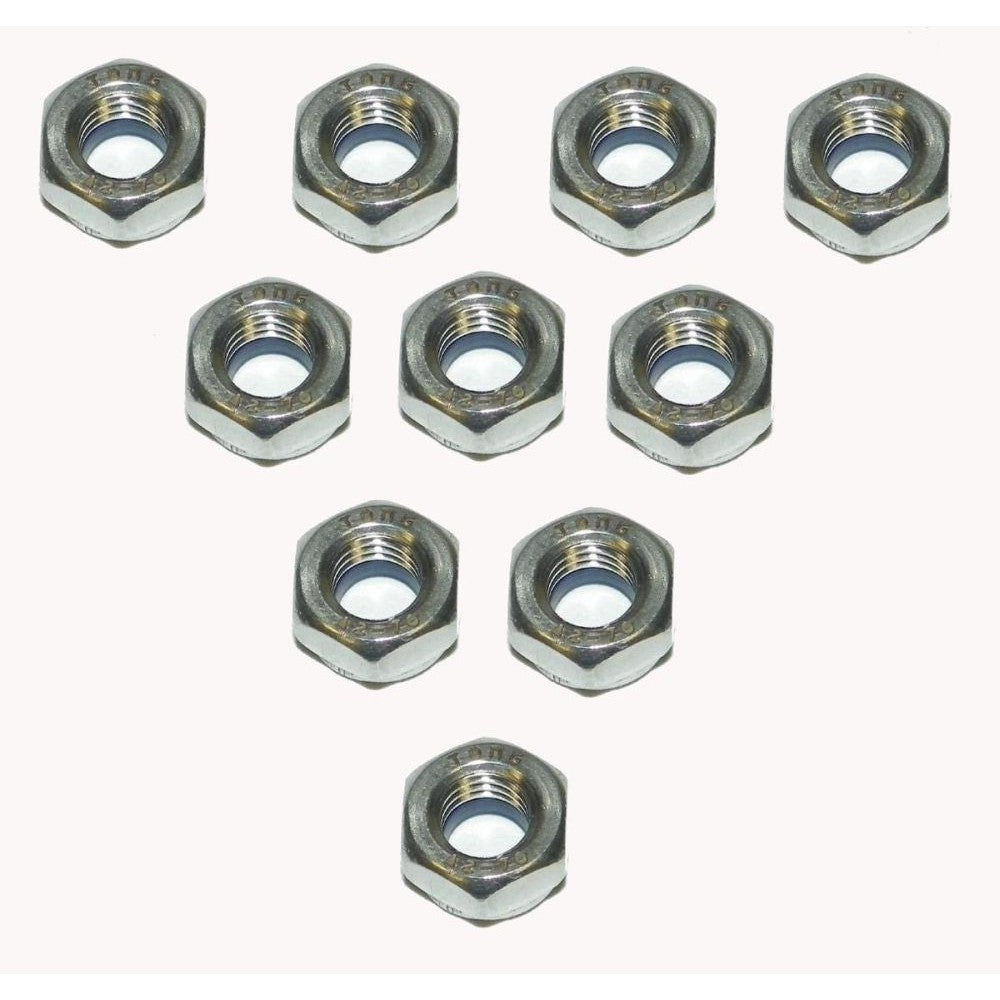 WSM Nylon Lock Nut 8mm Stainless - Pack Of 10 014-702
