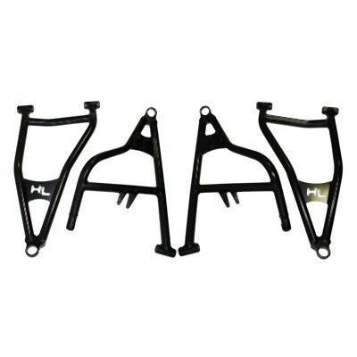 High Lifter Front Forward Upper And Lower Satin Black Control Arms With Ball Joints For Polaris Models HDFFA-RNG1-B1-BJI