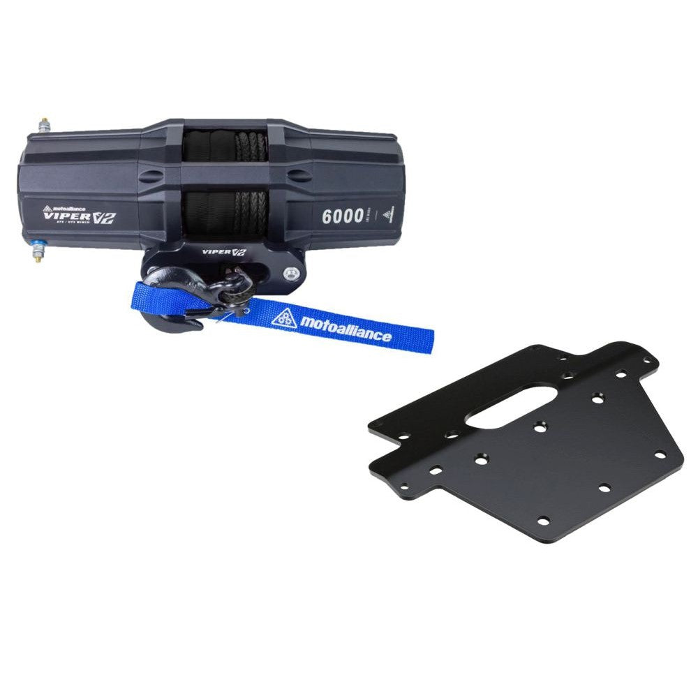 Viper V2 ATV Winch Kit 6000 lb Standard Spool With 40 Feet Black Synthetic Rope With Mount For Honda Rancher 420 (FA/FPA/PG only) 2014