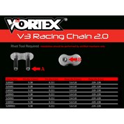 Vortex Black WSS 520SX3-108 Chain and Sprocket Kit 14-38 Tooth - CK2266