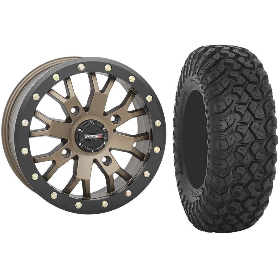 Set of 2 Mounted Wheel and Tire Kit Wheel: 15x7 4+3 4/137 Tire: 32x10-15 8 Ply