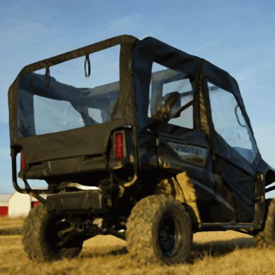 Falcon Ridge Soft Roll-Away Doors Rear Window With Zipper For Honda Pioneer 2016-2022