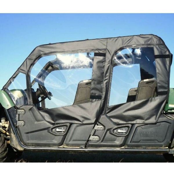 Falcon Ridge Black Canvas Soft Roll-Away Doors With Zipper For Yamaha Viking 2015-2023