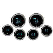Dakota Digital Odyssey II Universal Round 6 Gauges Kit Teal Display ODYR-60-1