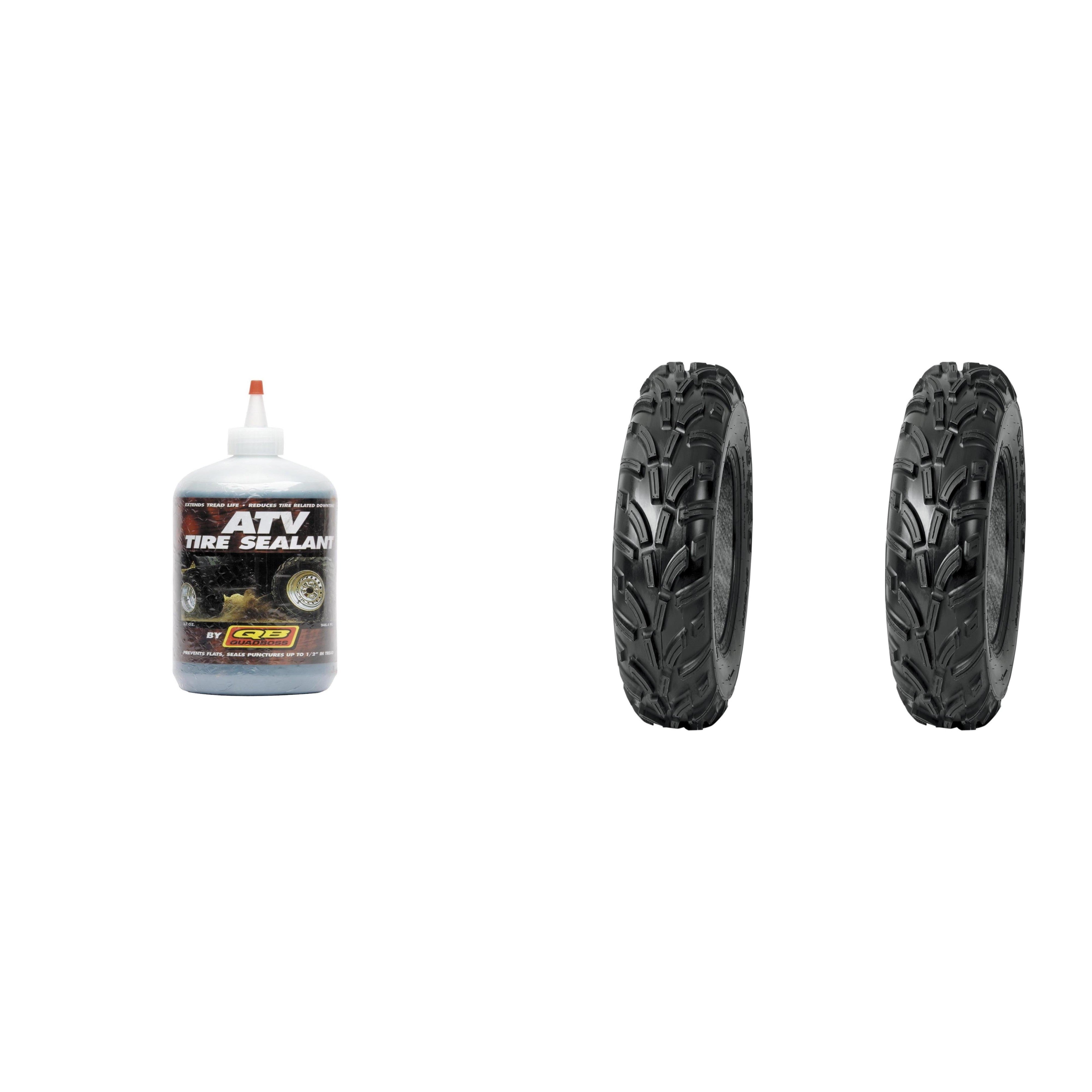 Set of 2 DURO DI-K114 Front Tires 25x8-12 4-ply with QUADBOSS Sealant