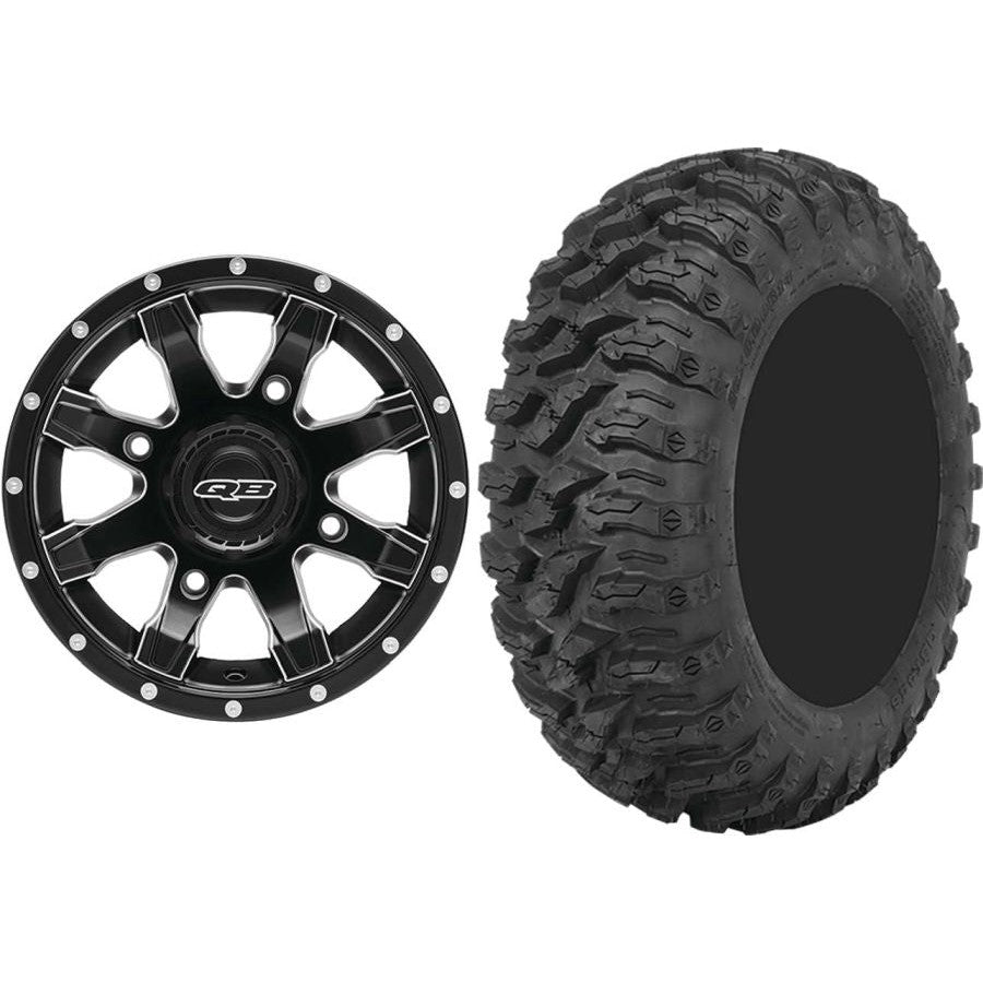 Set of 2 Mounted Wheel and Tire Kit Wheel: 14x7 5+2 4/110 Tire: 26x9-14 8 Ply