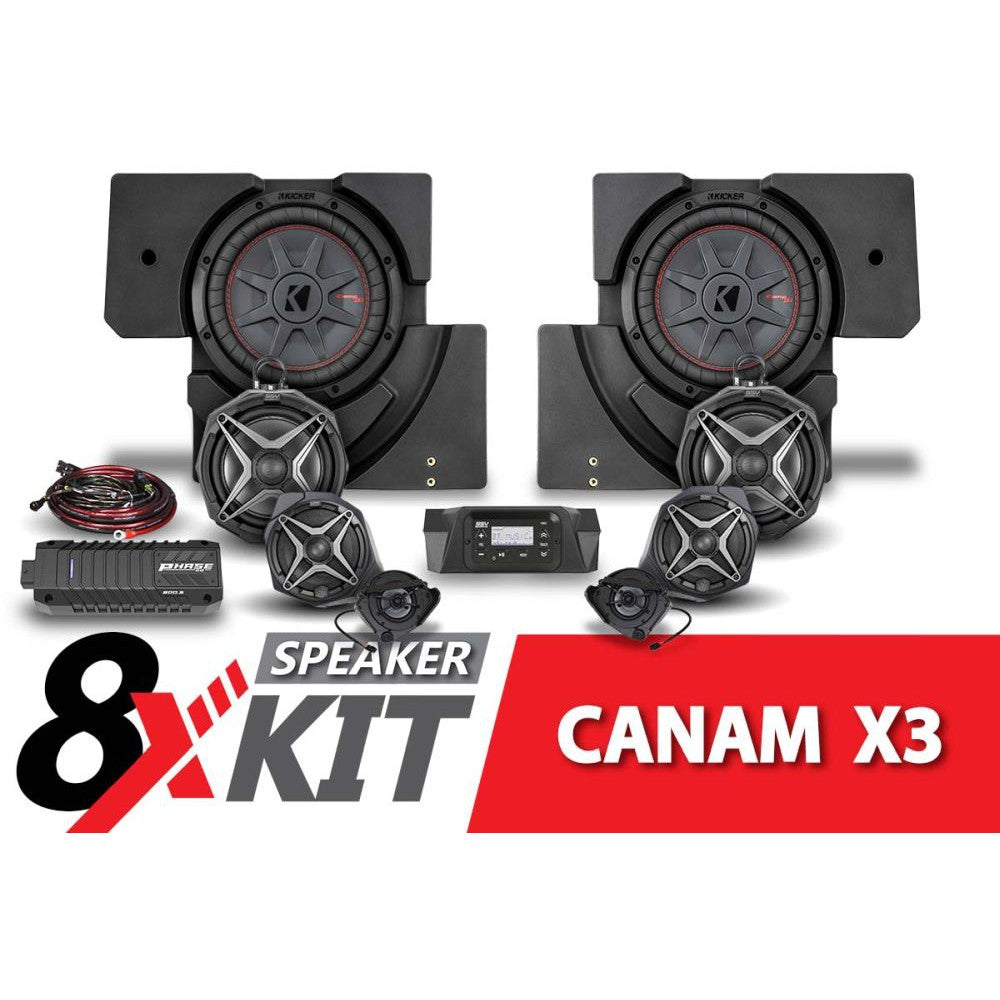 SSV Works Phase X 8-Speaker Plug-And-Play System For Can-Am Maverick X3 2017-2022