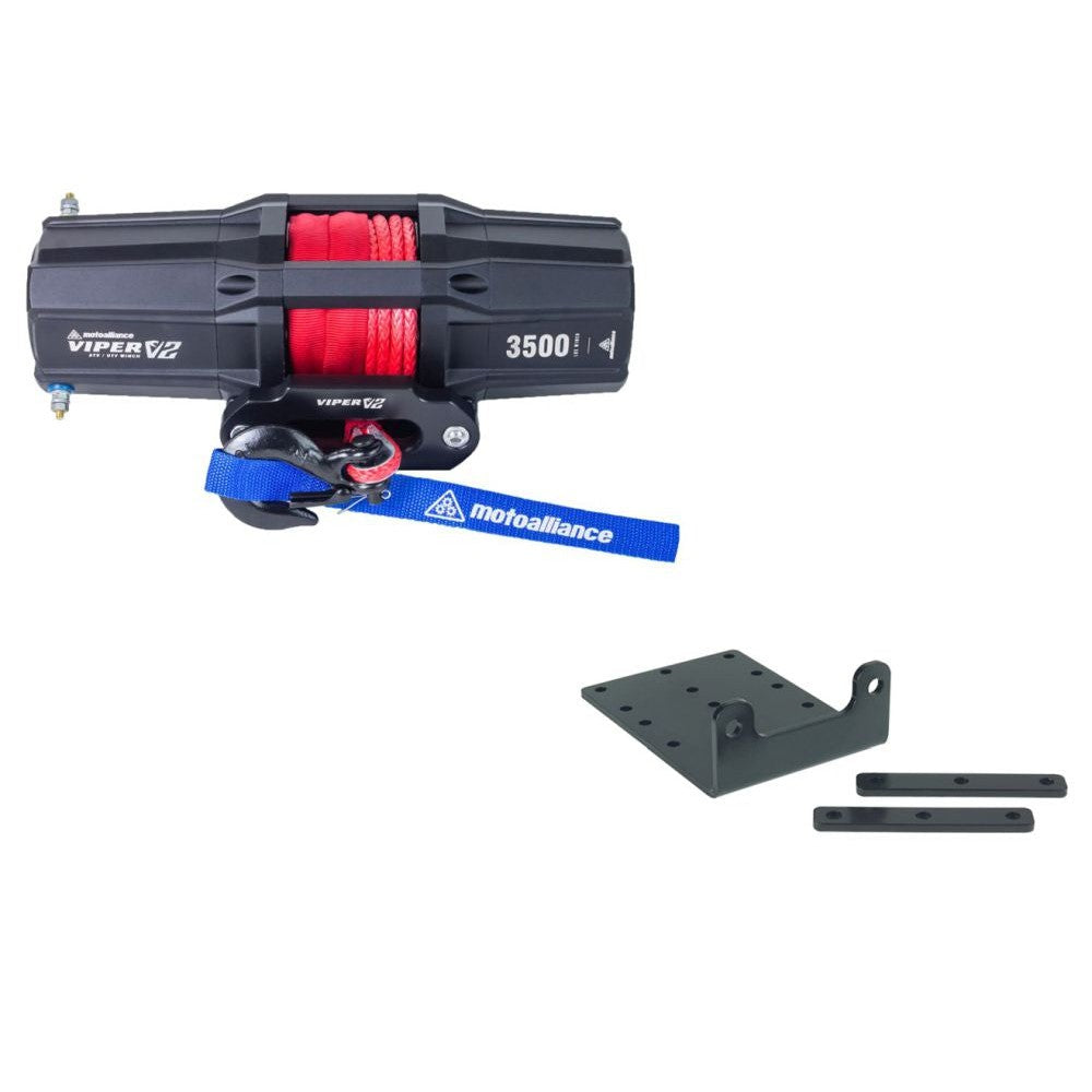 Viper V2 UTV Winch Kit 3500 lb Standard Spool With 40 Feet Red Synthetic Rope With Mount For Kubota RTV1140/RTV900 2009-2022
