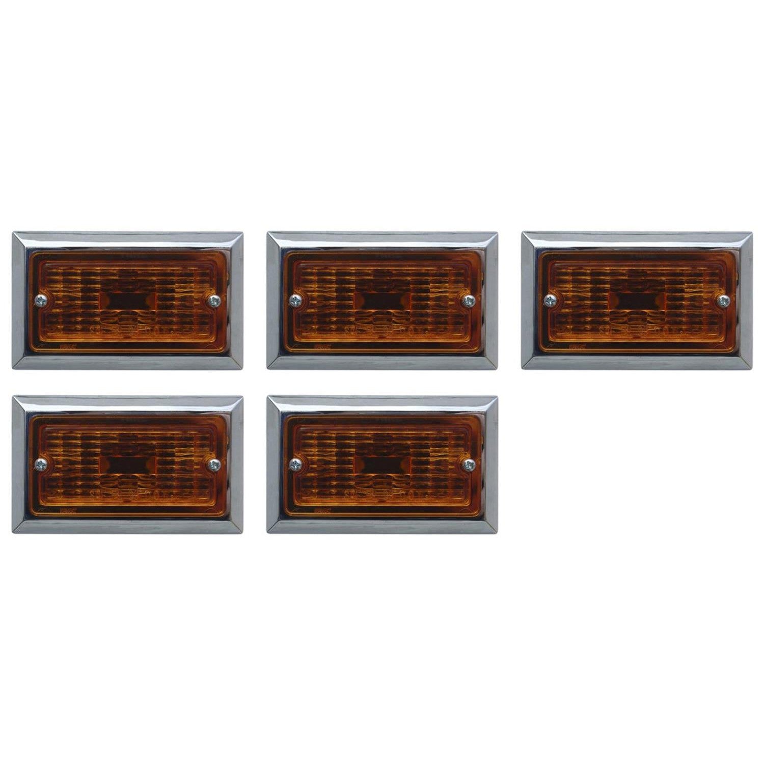 Set of 5 Flush Mount Clearance Light Amber