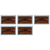 Set of 5 Flush Mount Clearance Light Amber