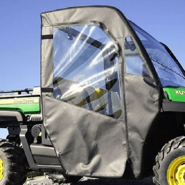 Falcon Ridge Black Canvas Soft Roll-Away Doors With Zipper For John Deere Gator 2007-2022