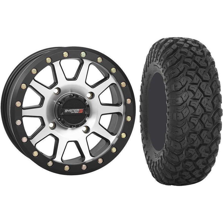 Set of 2 Mounted Wheel and Tire Kit Wheel: 14x7 5+2 4/156 Tire: 30x10-14 8 Ply