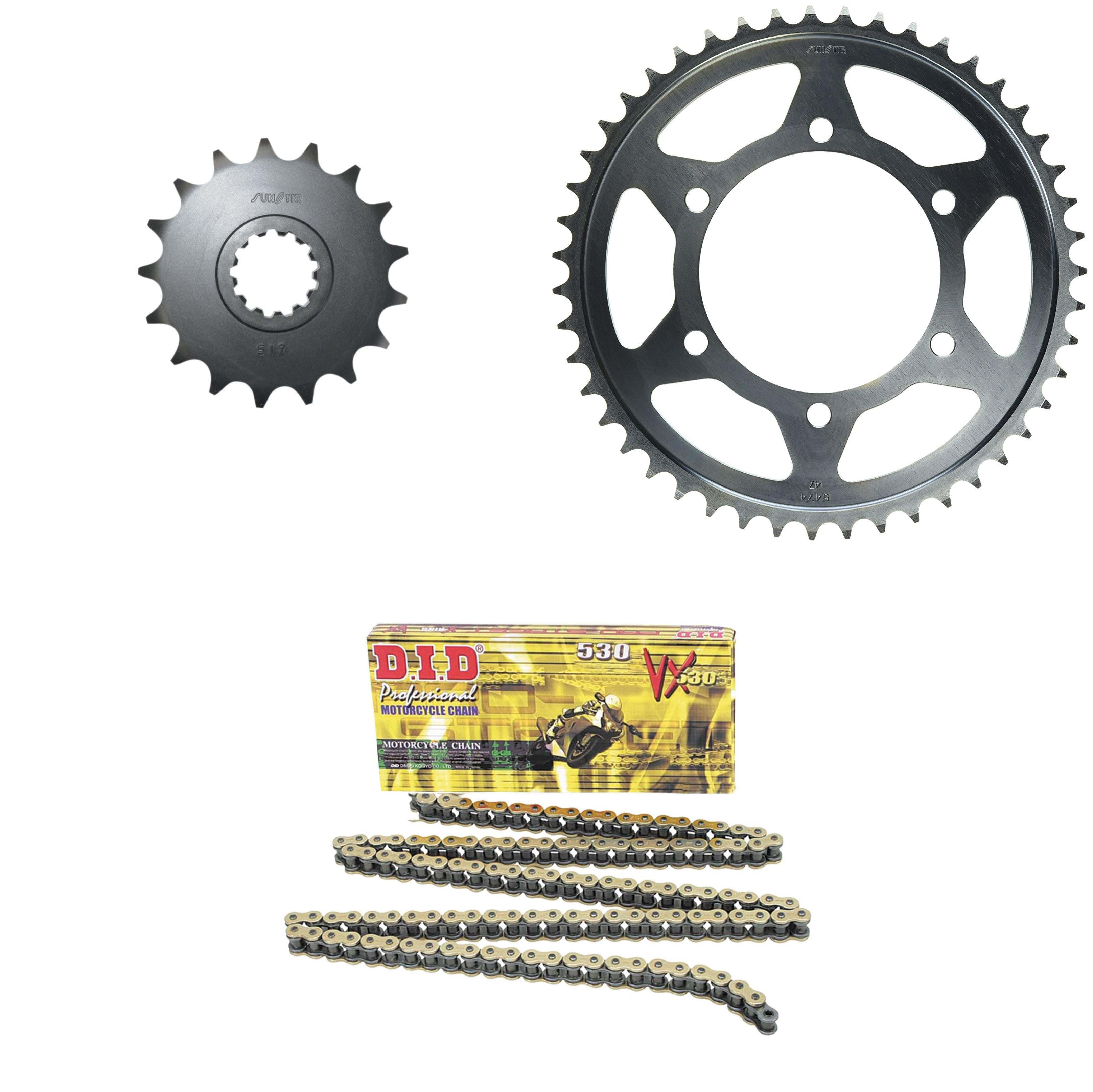 530VX Chain Natural Steel, Front & Rear Sprocket Kit for YAMAHA YZF-R1 2009-2014