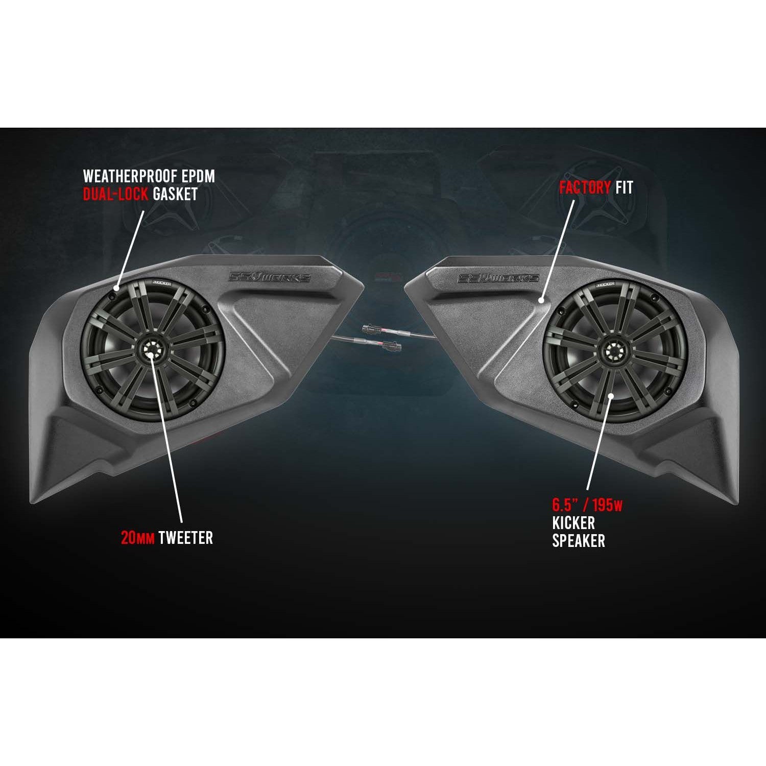 SSV Works Rear Door Pro 6.5" Add On Unloaded Speaker Pods For Polaris RZR Pro 2020-2022