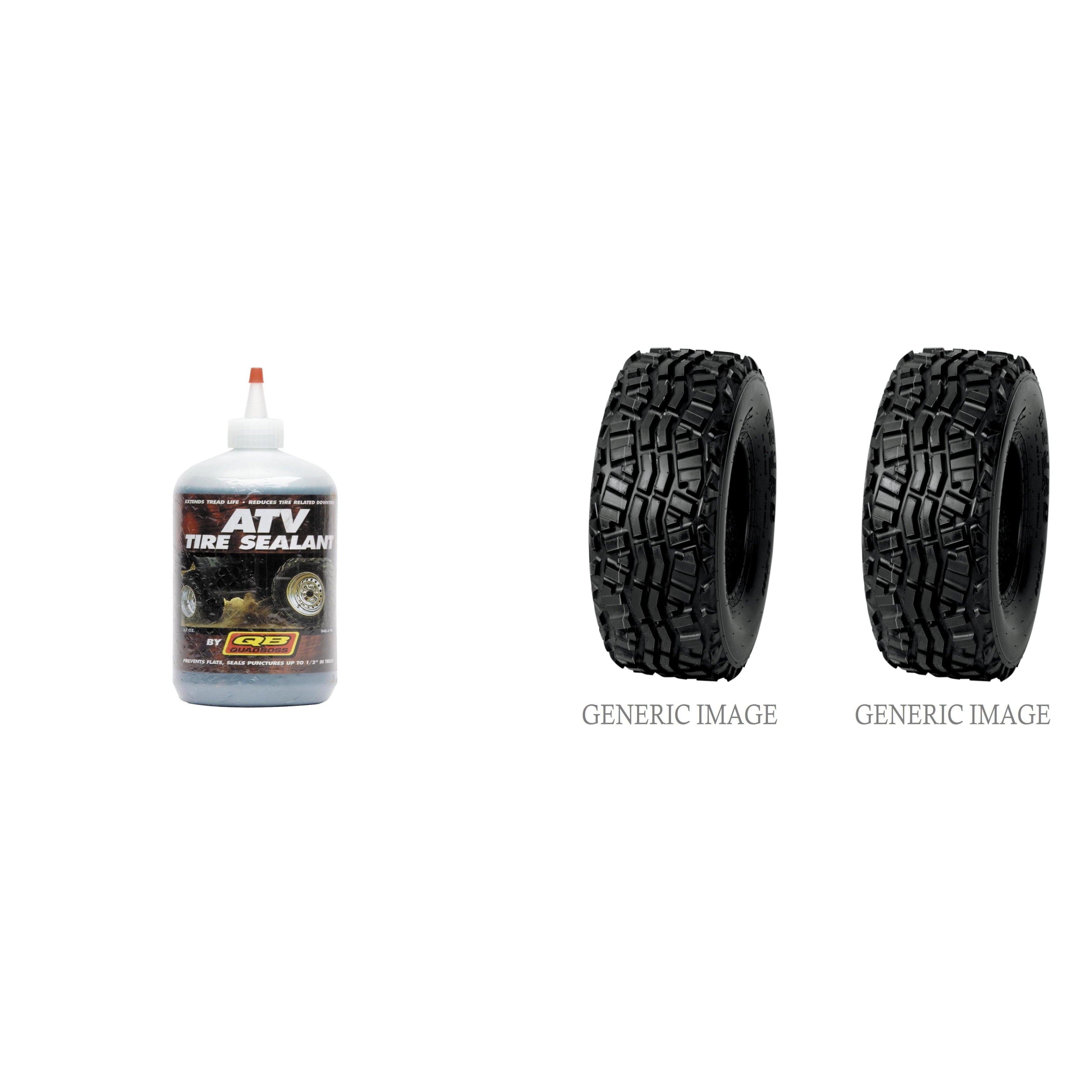 Set of 2 DURO DI-K968 Front/Rear Tires 24x11-10 4-ply with QUADBOSS Sealant