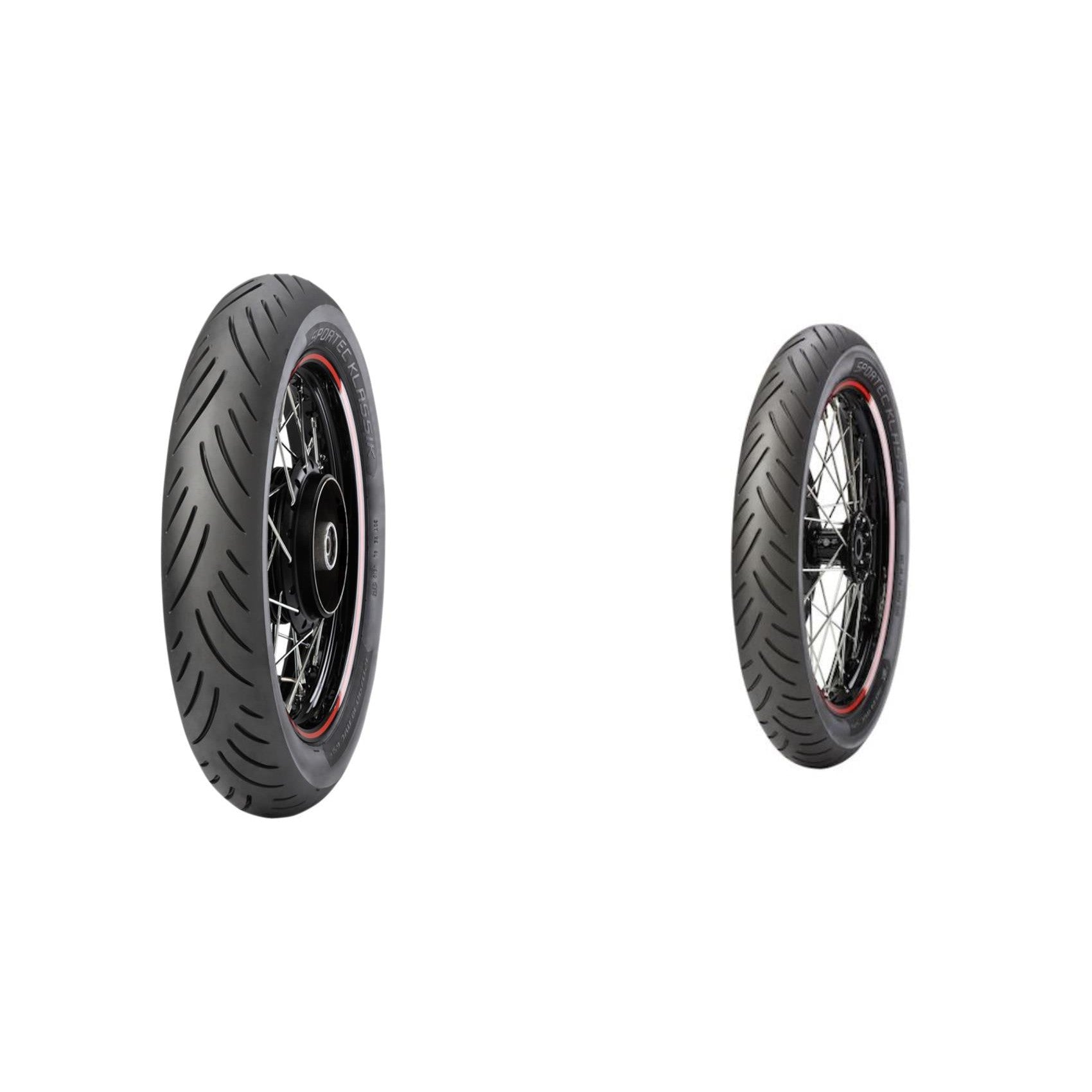 Sportec Klasssik Front & Rear Tire Set, 110/80V17 (57V) & 140/80VB17 (69V)