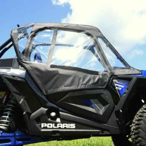 Falcon Ridge Black Canvas Soft Upper Doors With Zipper For Polaris RZR 2018-2022