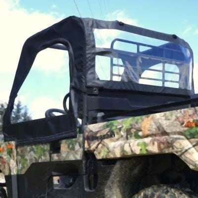 Falcon Ridge Black Canvas Soft Roll-Away Doors And Cold Rated Rear Window For Kawasaki Mule 2019-2023