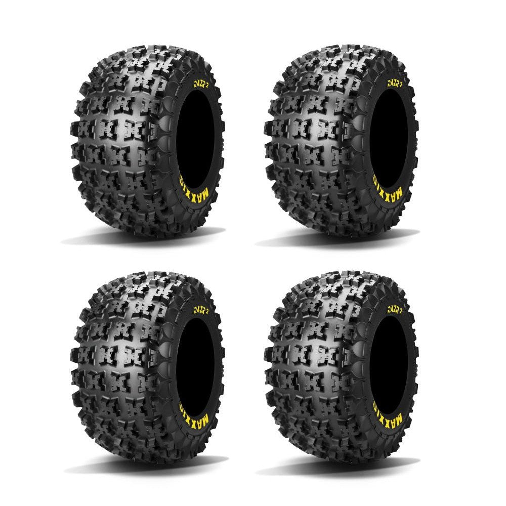 Full Set Of Maxxis RAZR2 Bias (6 Ply) ATV Tires 22x11-9 (4)