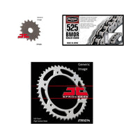 525 BMOR Chain Natural, Front & Rear Sprocket Kit for HYOSUNG GT650 S 2005-2009