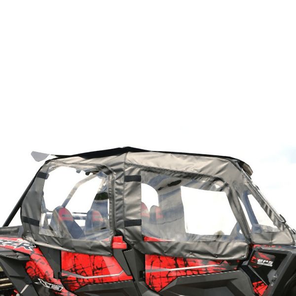 Falcon Ridge Black Canvas Soft Roll-Away Doors And Cold Rated Rear Window With Zipper For Polaris RZR 2014-2021