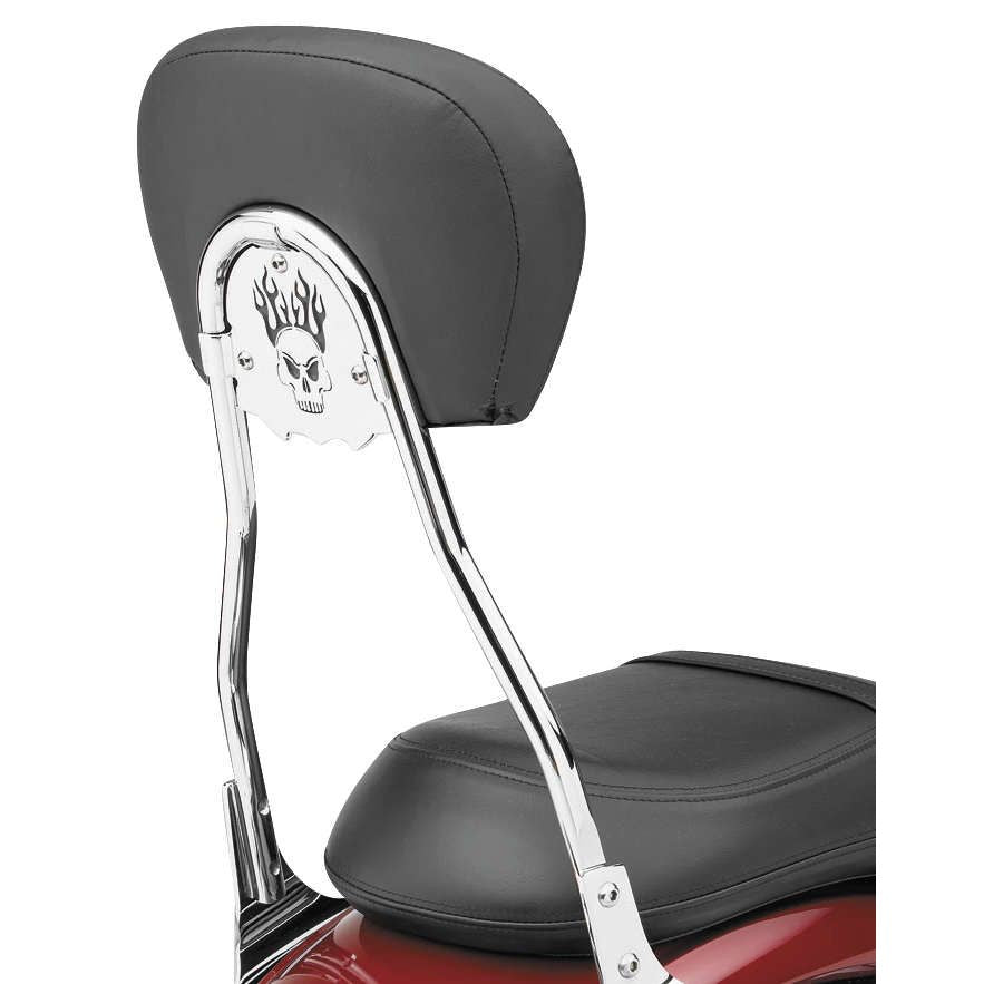 Cobra Backrest Insert for Cobra Sissy Bars Round Skull Chrome - 02-5071