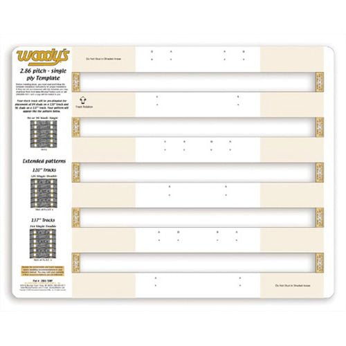 Woodys 2.86" Pitch Single Ply Stud Template - 286S-TEMP-2