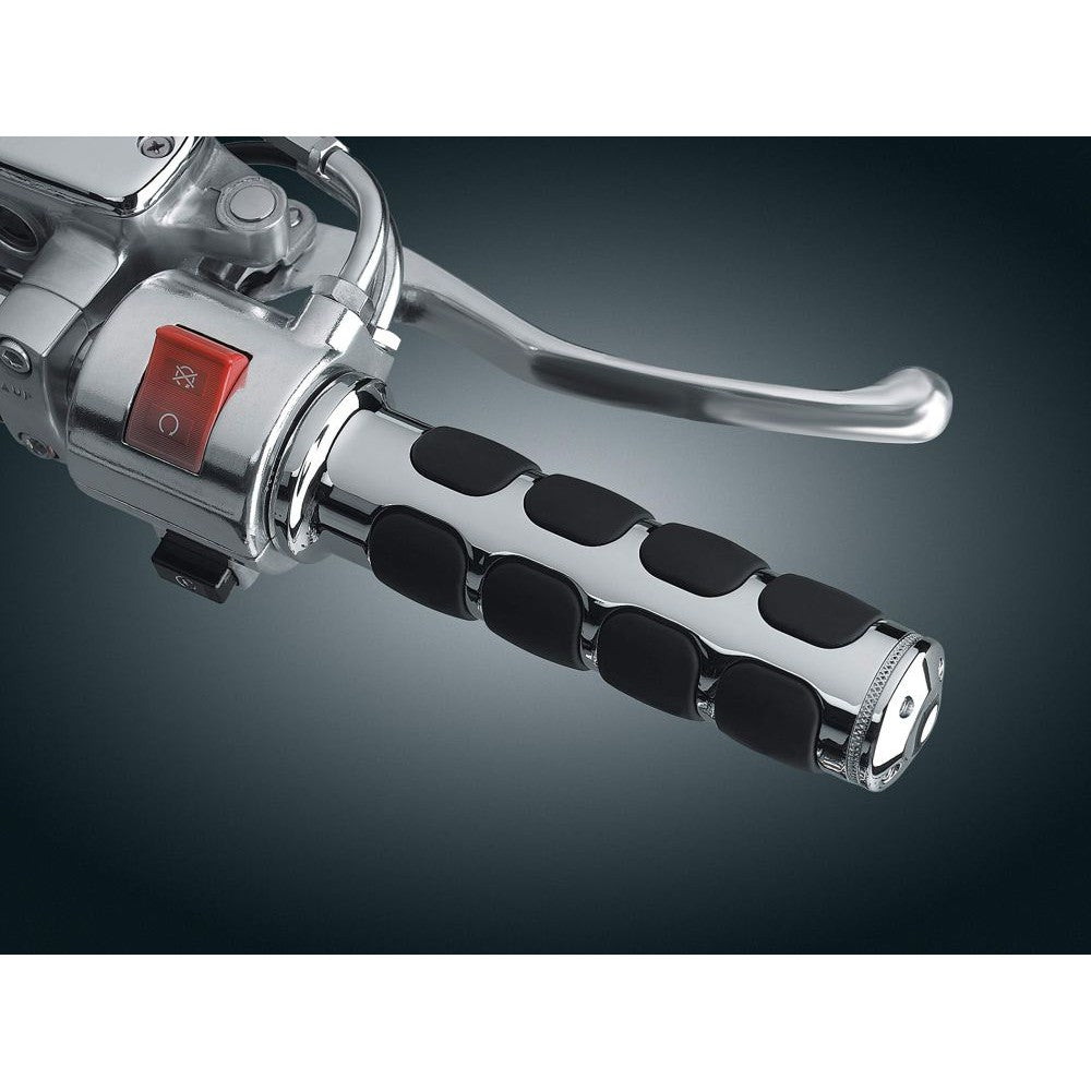 Kuryakyn ISO Grips with Chrome Accent Rings 6-1/4 in. L