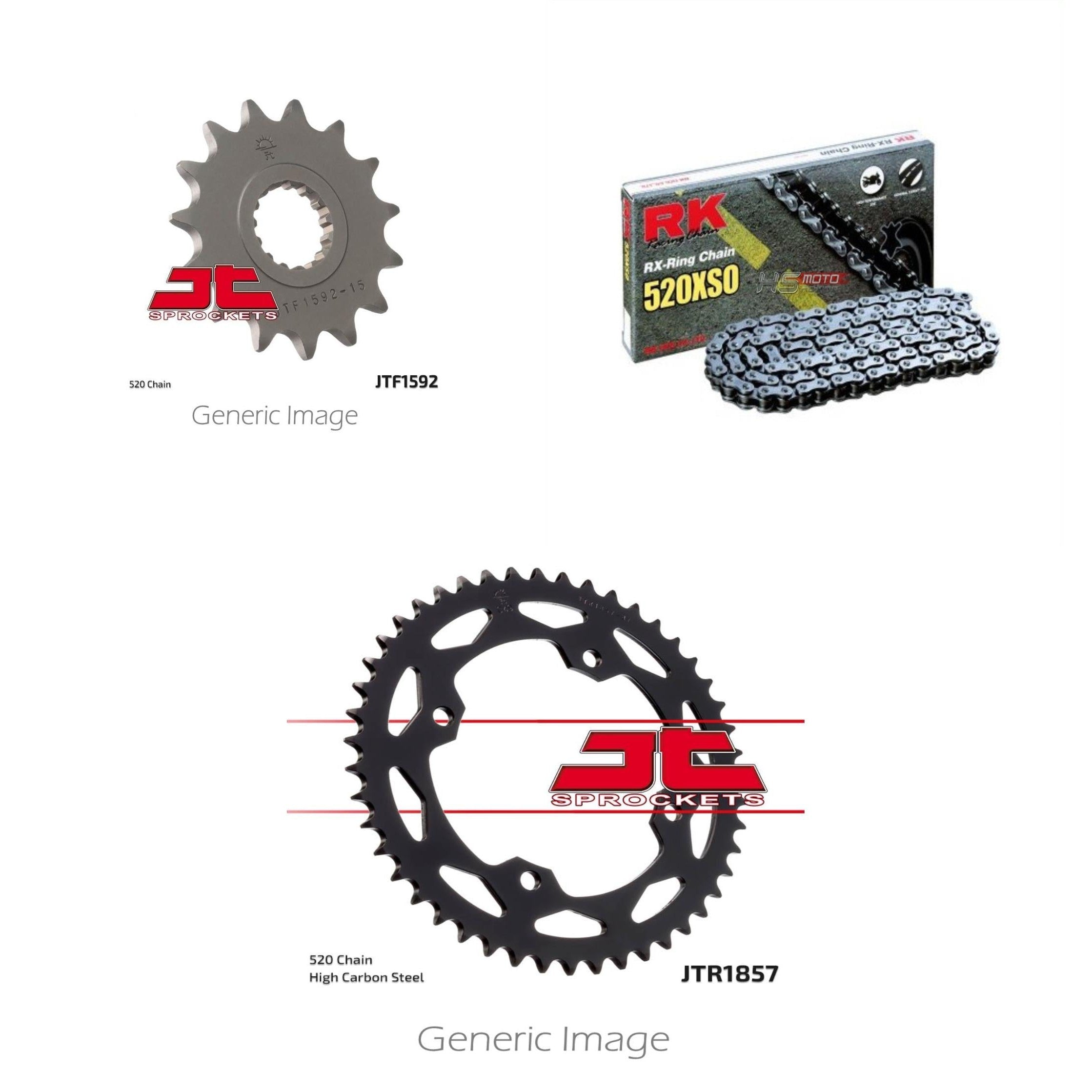 520XSO Chain, Front & Rear Sprocket Kit for YAMAHA YFM700R Raptor 2006-2015