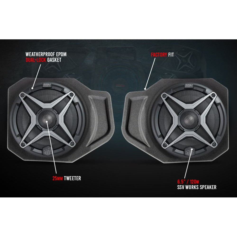 SSV Works 6.5" Front Kicker Speaker Pods For Polaris Ranger XP 1000 2018-2022
