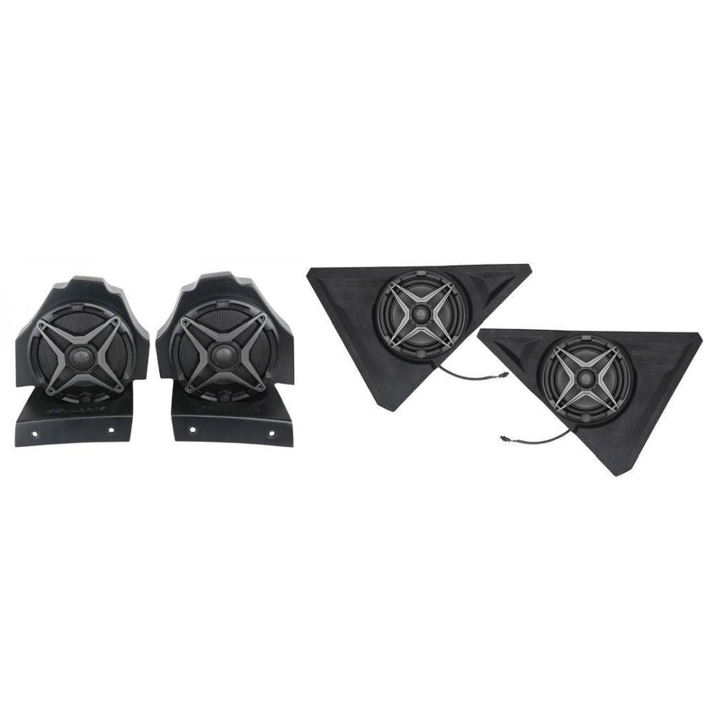 SSV Works Behind Seat 6.5" Speaker Pods With Front 8" Speaker Pods For Polaris Slingshot 15-21