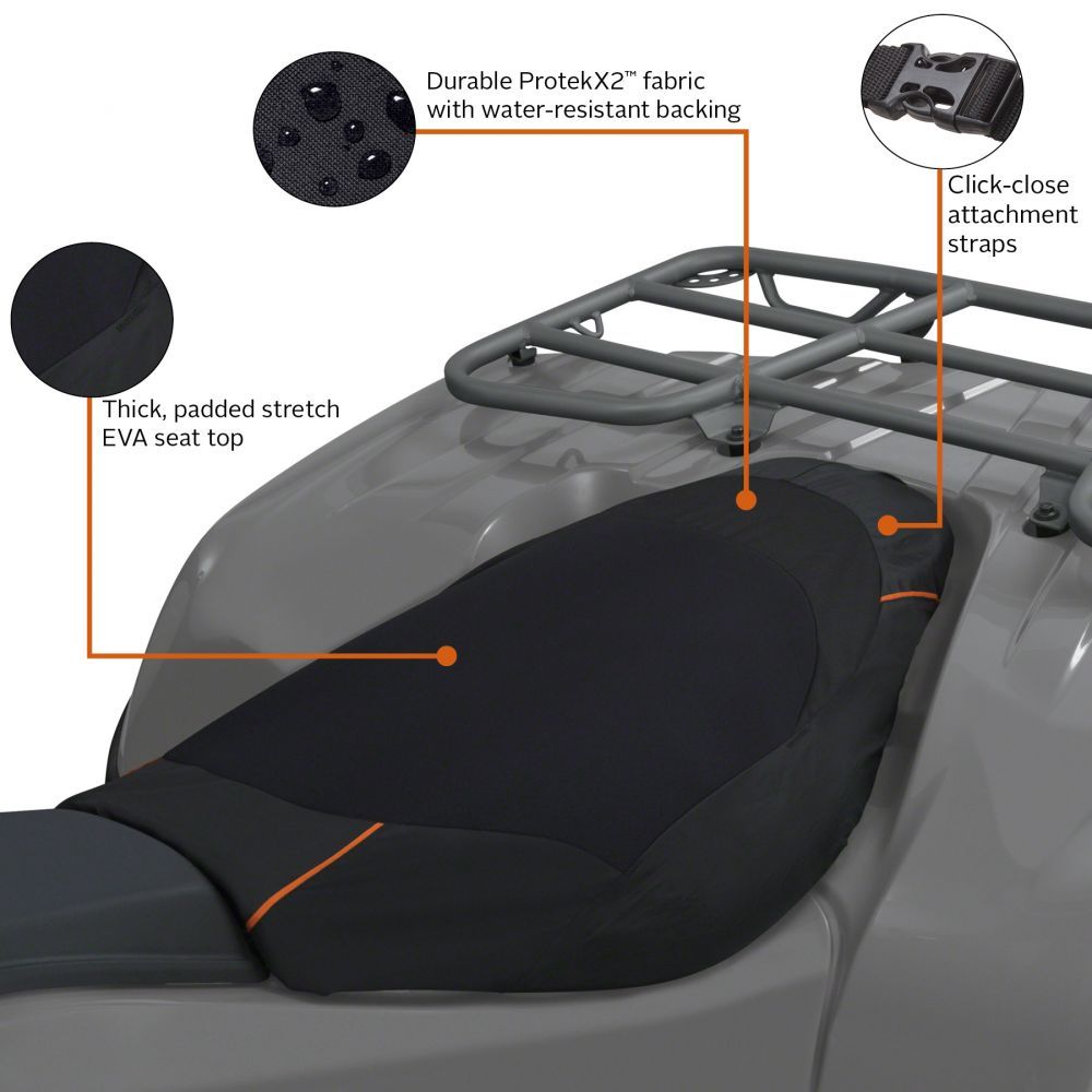 Quadgear ATV Deluxe Seat Cover Black - 15-098-013801-00