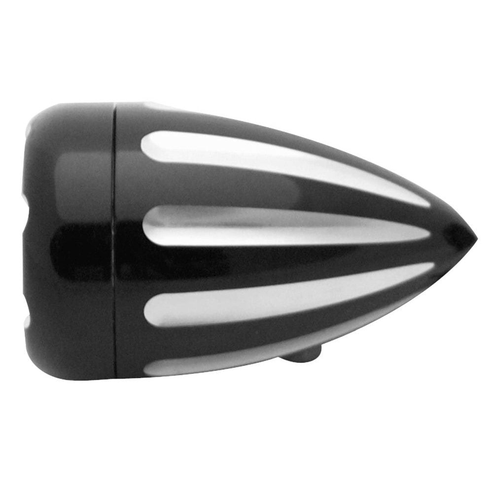 Arlen Ness Deep Cut Black LED Accessory Light with Amber Lens and Amber Ring