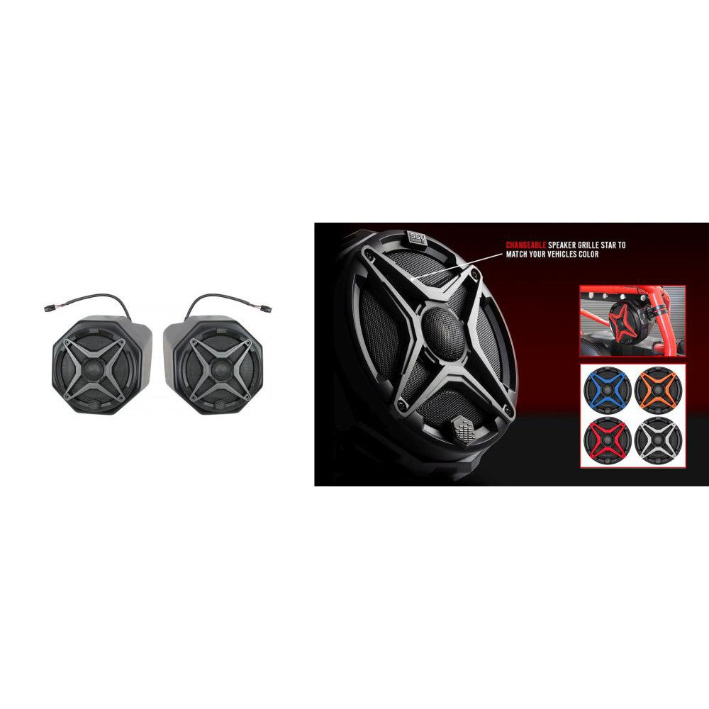 SSV Works Front 6.5" Speaker Pods With Grey Grilles For Polaris General 1000 16-22