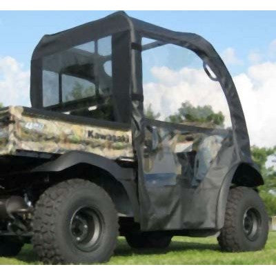Falcon Ridge Black Canvas Soft Roll-Away Doors And Cold Rated Rear Window For Kawasaki Mule 2005-2016