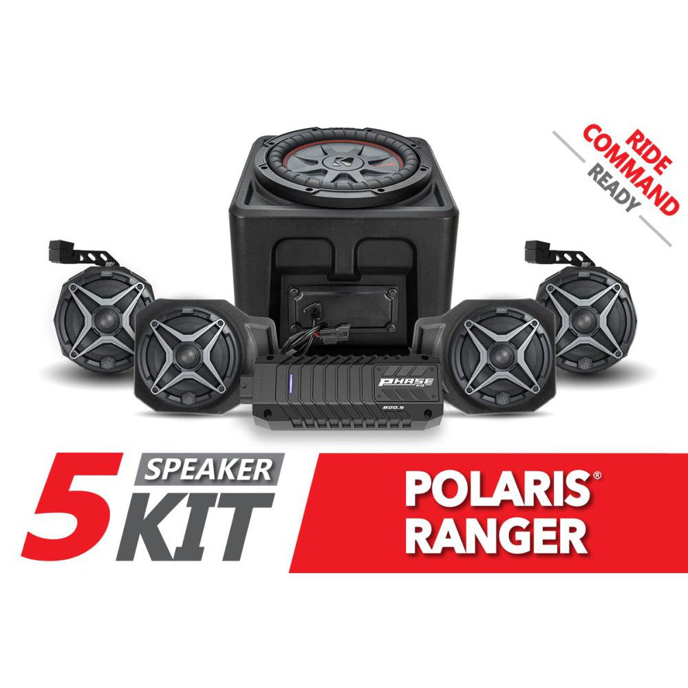 SSV Works 5 Speaker Audio System With Ride Command For Polaris Ranger XP 1000 2018-2022