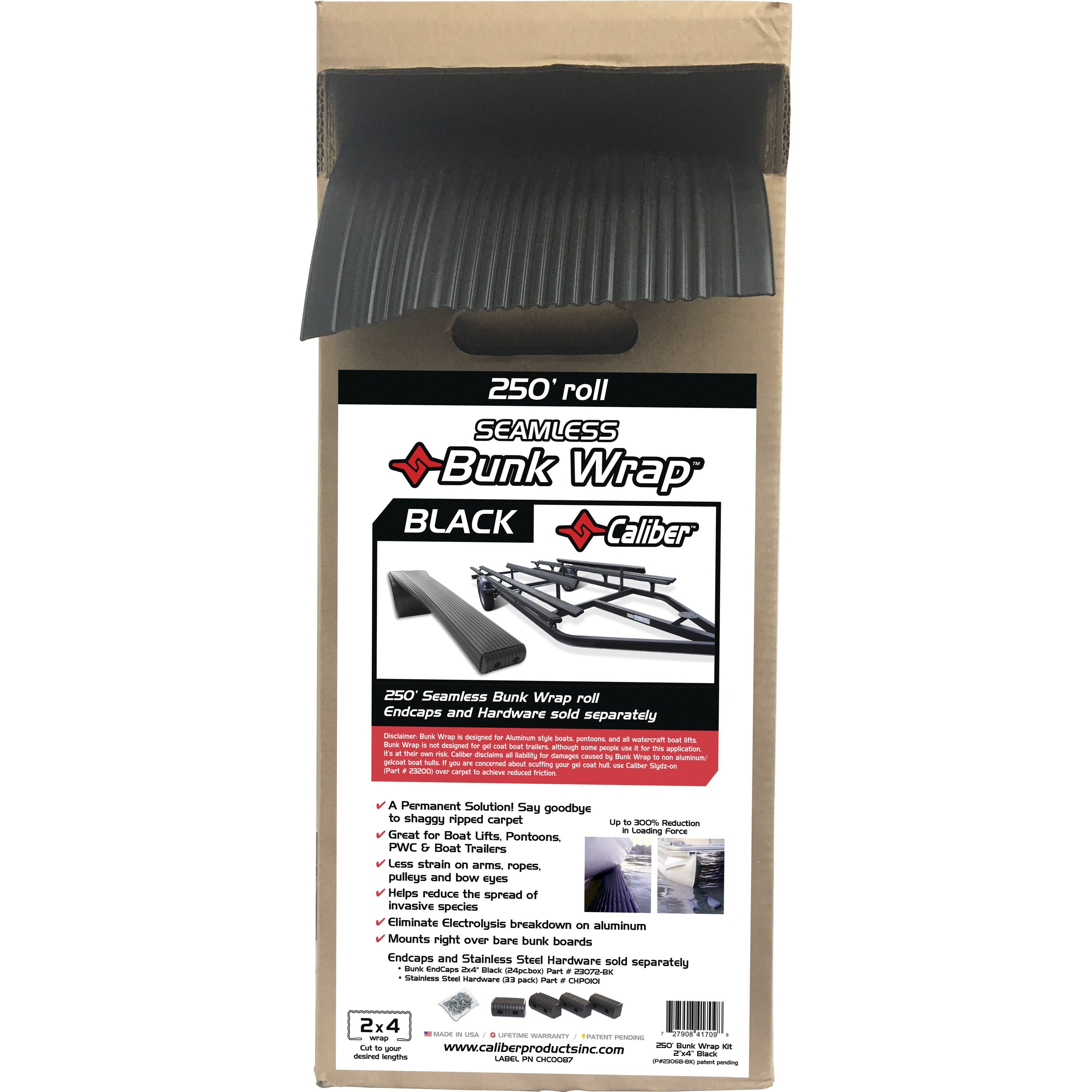 Caliber Bunkwrap 2X4" Black 250' Bulk Roll 23068-BK