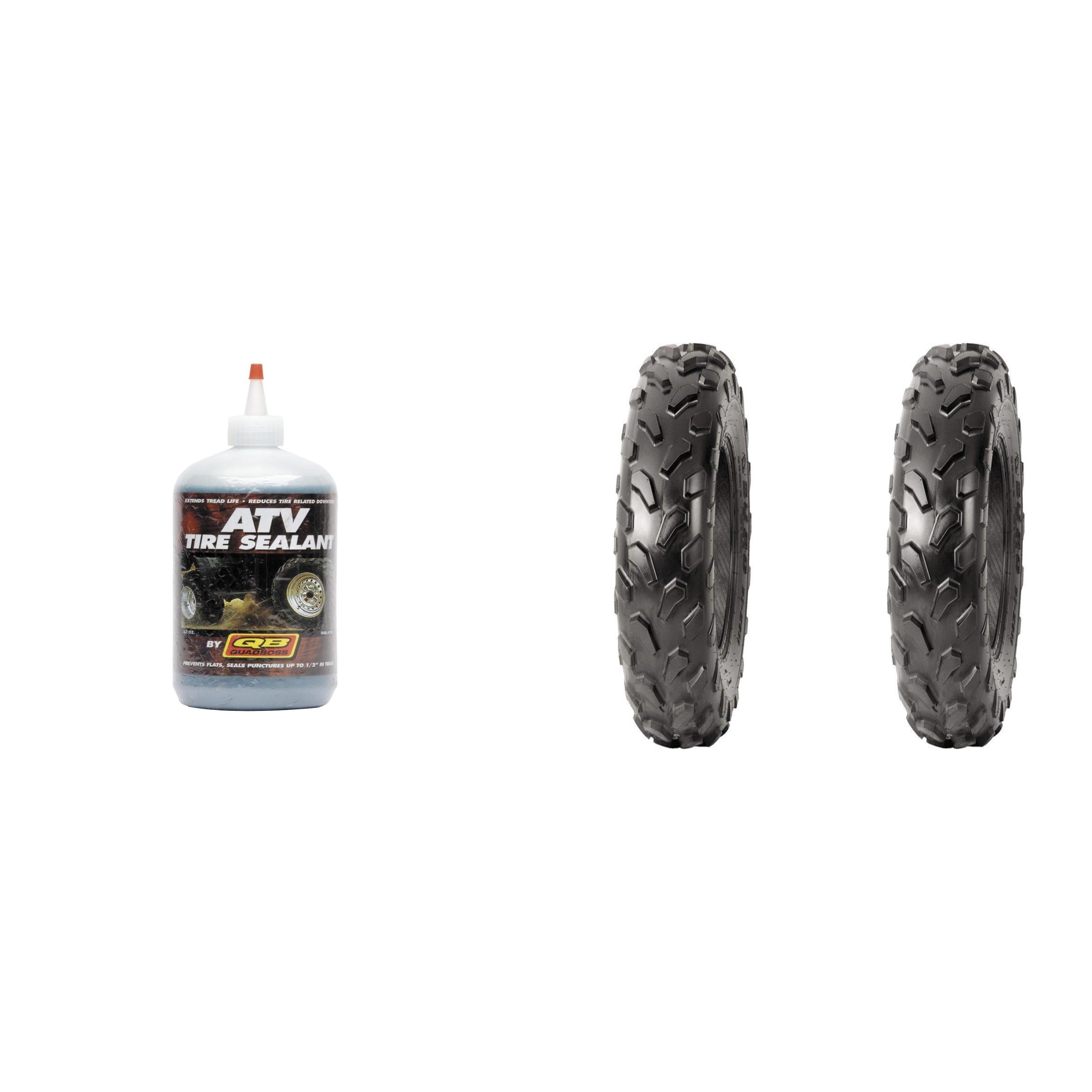 Set of 2 DURO DI-K911 Front Tires 25x8-12 4-ply with QUADBOSS Sealant
