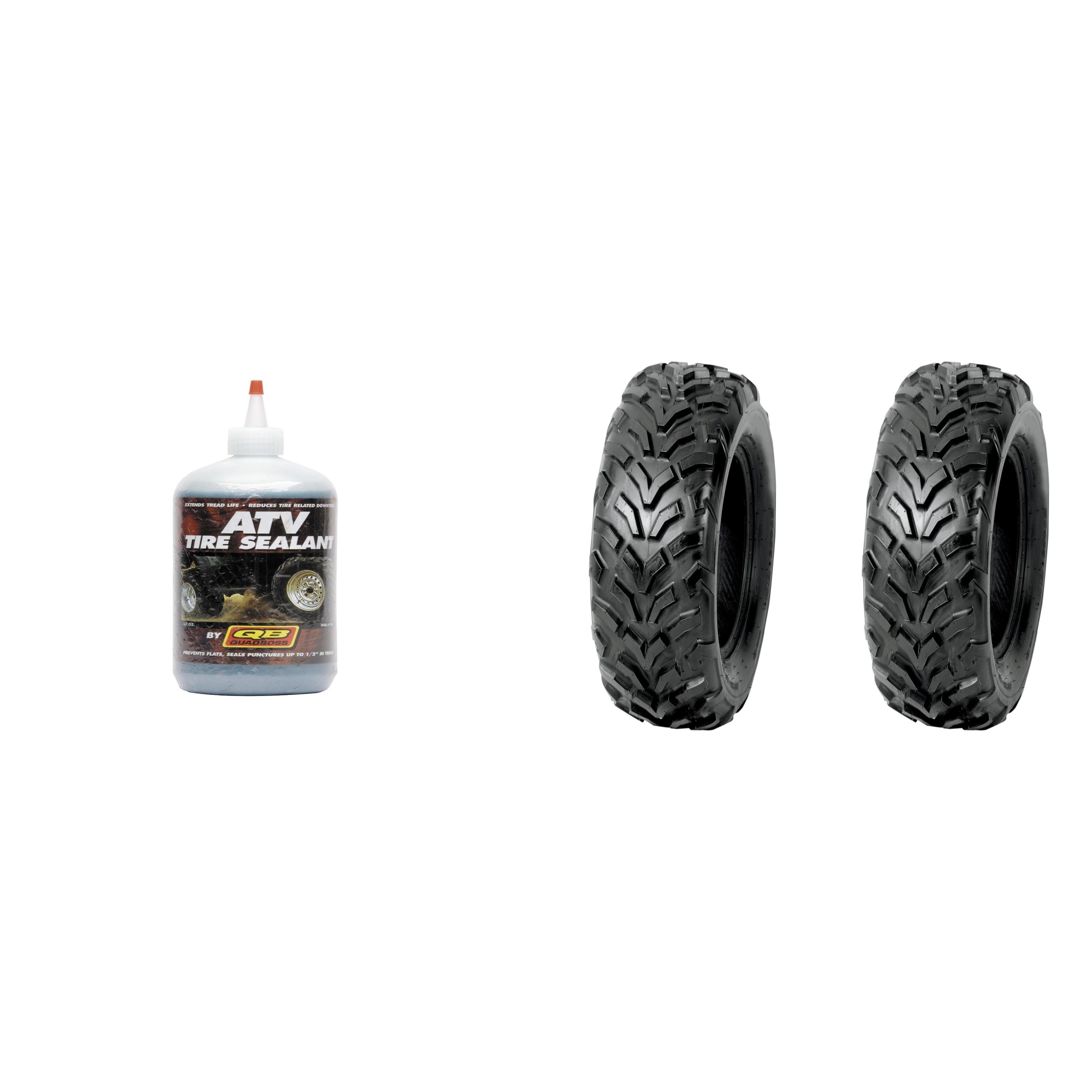 Set of 2 DURO DI-K504 Rear Tires 25x10-12 4-ply with QUADBOSS Sealant