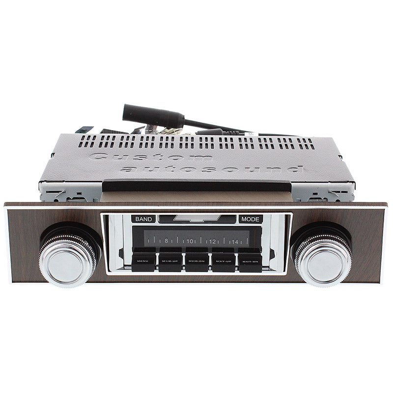 Custom Autosound 1967-68 Camaro Classic Car Stereo With Walnut Bezel
