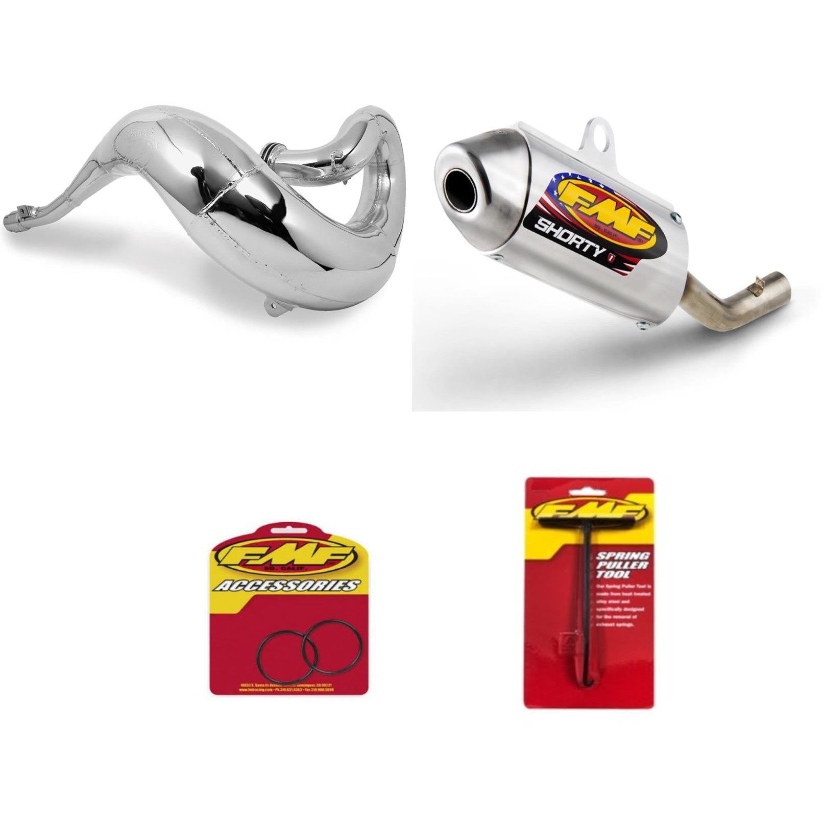 Fatty Exhaust Pipe, Shorty Silencer, O-Ring, Spring & Tool Kit HON CR250R 00-01