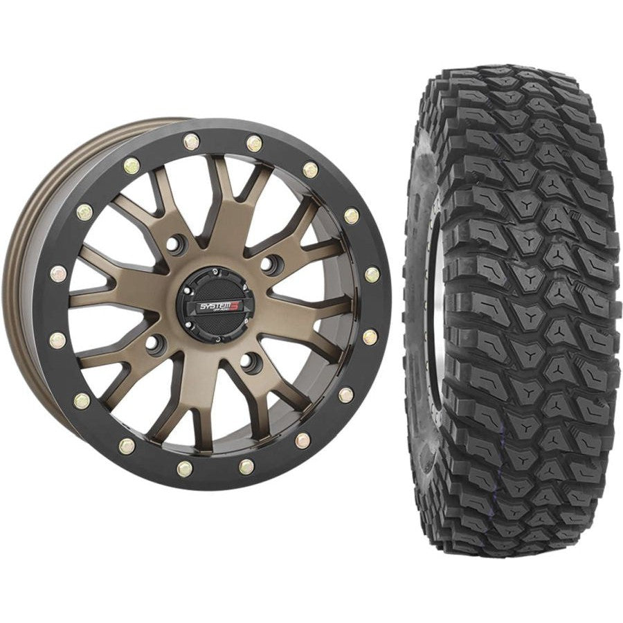 Set of 2 Mounted Wheel and Tire Kit Wheel: 15x7 4+3 4/137 Tire: 35x10-15 8 Ply