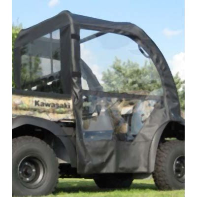Falcon Ridge Black Canvas Soft Roll-Away Doors And Cold Rated Rear Window For Kawasaki Mule 2017-2022