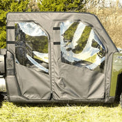 Falcon Ridge Black Canvas Soft Roll-Away Doors With Zipper For Polaris Ranger 2014-2019
