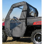 Falcon Ridge Black Canvas Soft Roll-Away Doors And Cold Rated Rear Window With Zipper For Polaris Ranger 2004-2008
